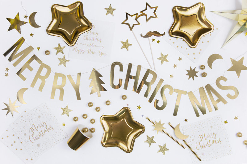 Girlianda Merry Christmas, aukso spalvos, 10,5x150 cm, 1 vnt kaina ir informacija | Dekoracijos šventėms | pigu.lt