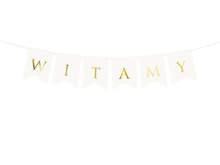 Girlianda Witamy, balta, 15x80 cm, 1 pak/1 vnt kaina ir informacija | Dekoracijos šventėms | pigu.lt