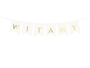 Girlianda Witamy, balta, 15x80 cm, 1 dėž/50 pak (1 pak/1 vnt) kaina ir informacija | Dekoracijos šventėms | pigu.lt