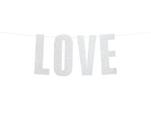 Girlianda Love, sidabro spalvos, 21x55 cm, 1 dėž/50 pak (1 pak/1 vnt) kaina ir informacija | Dekoracijos šventėms | pigu.lt