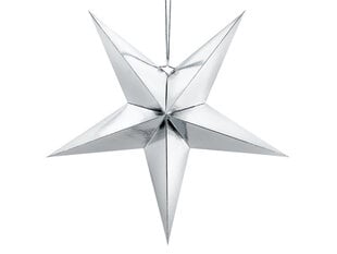 Pakabinama dekoracija Žvaigždė 70 cm, sidabrinė (1 dėž/ 50 vnt) kaina ir informacija | Dekoracijos šventėms | pigu.lt