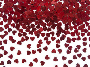 Конфетти Сердца, красные, 5 мм, 1 коробка / 40 упаковок (1 упаковка / 30 г) цена и информация | Праздничные декорации | pigu.lt