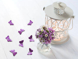 Голографические конфетти Бабочки розовые 2,1x3x8 см 1 упаковка / 15 г цена и информация | Праздничные декорации | pigu.lt