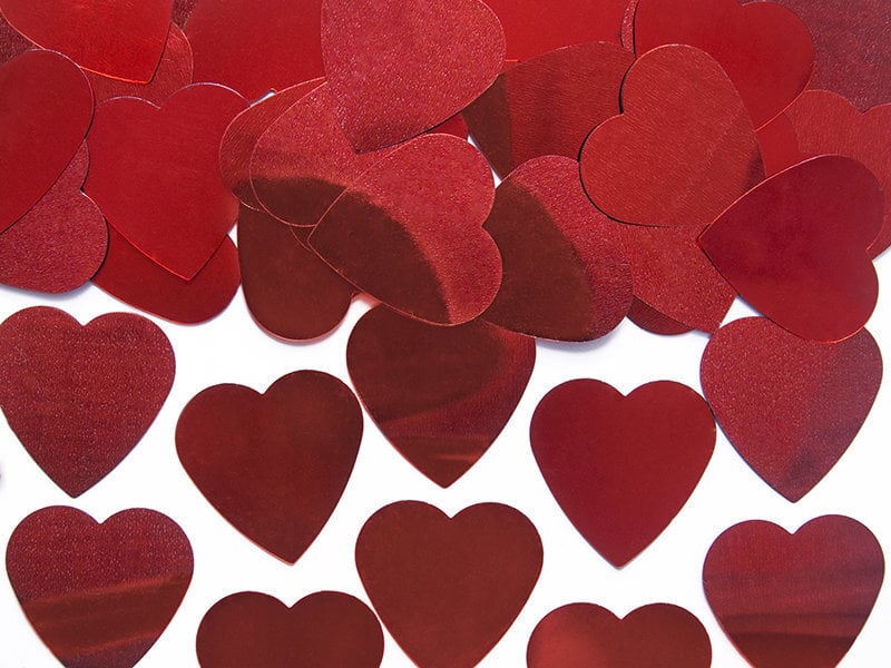 Konfeti Hearts, raudoni, 2,5 cm, 1 pak/10 g цена и информация | Dekoracijos šventėms | pigu.lt