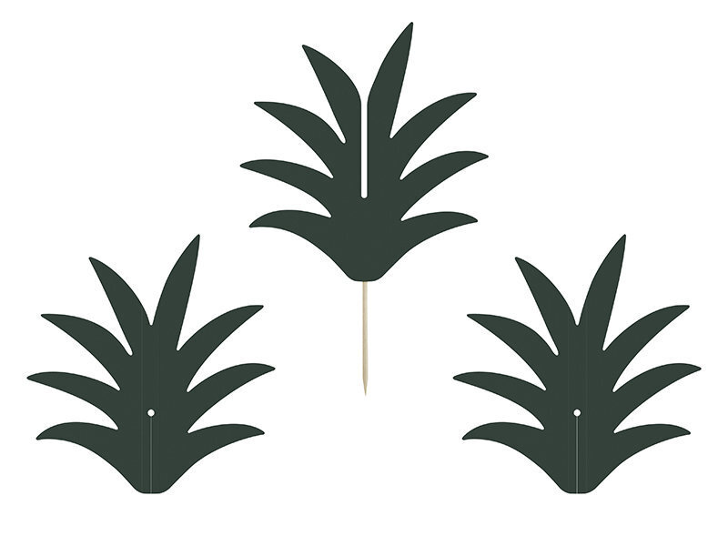 Smeigtukai-dekoracijos Aloha Ananasai, 16,5 cm (1 pak/6 vnt) kaina ir informacija | Vienkartiniai indai šventėms | pigu.lt