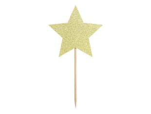 Smeigtukai-dekoracijos Stars Gold 11,5 cm (1 dėž/ 50 pak) (1 pak/ 6 vnt) kaina ir informacija | Vienkartiniai indai šventėms | pigu.lt