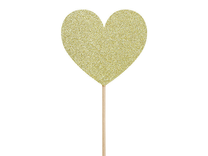 Smeigtukai-dekoracijos Sweet Love Hearts gold, 11 cm, 1 dėž/50 pak (1 pak/6 vnt) kaina ir informacija | Vienkartiniai indai šventėms | pigu.lt