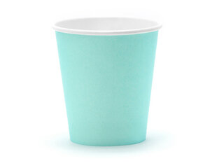 Popierinai puodeliai Aloha, 180 ml (1 pak / 6 vnt.), Turkio spalvos kaina ir informacija | Vienkartiniai indai šventėms | pigu.lt