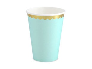 Popieriniai vienkartiniai puodeliai Mint 220 ml (1 pak/ 6 vnt) kaina ir informacija | Vienkartiniai indai šventėms | pigu.lt