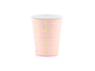 Бумажные одноразовые кружки Grid Light Pink 200 мл (1 упаковка / 6 штук) цена и информация | Праздничная одноразовая посуда | pigu.lt