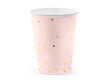 Popierinai puodeliai Polka Dots, 260 ml (1 pak / 6 vnt.), Šviesiai rožiniai kaina ir informacija | Vienkartiniai indai šventėms | pigu.lt