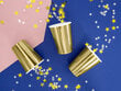 Popieriniai vienkartiniai puodeliai Gold 220 ml (1 pak / 6 vnt) kaina ir informacija | Vienkartiniai indai šventėms | pigu.lt