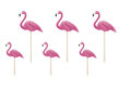 Smeigtukai-dekoracijos Aloha Flamingai, 15-23,5 cm (1 pak/6 vnt) kaina ir informacija | Vienkartiniai indai šventėms | pigu.lt