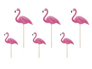 Smeigtukai-dekoracijos Aloha Flamingai, 15-23,5 cm, 1 dėž/50 pak (1 pak/6 vnt) kaina ir informacija | Vienkartiniai indai šventėms | pigu.lt