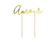 Smeigtukas-dekoracija Amour Gold 22,5 cm (1 dėž/ 50 pak) kaina ir informacija | Vienkartiniai indai šventėms | pigu.lt