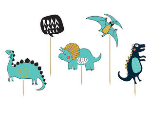 Smeigtukai-dekoracijos Dinosaurs Mix, 10,5-20 cm, 1 pak/5 vnt kaina ir informacija | Vienkartiniai indai šventėms | pigu.lt