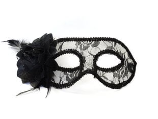 Kaukė vakarėliui su juodais nėriniais ir rože kaina ir informacija | Karnavaliniai kostiumai | pigu.lt