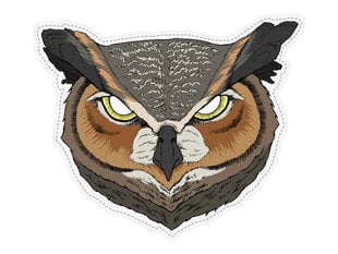 Veido kaukė Horned Owl 28 x 23 cm kaina ir informacija | Karnavaliniai kostiumai | pigu.lt