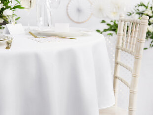 Apvali atspari dėmėms matinė staltiesė, balta, 230x230 cm kaina ir informacija | Staltiesės, servetėlės | pigu.lt