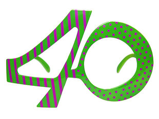 Аксессуар для фотосессии очки 40 лет, зеленые цена и информация | Праздничные декорации | pigu.lt