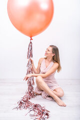 Didelis balionas 100 cm metallic, auskinis/rožinis kaina ir informacija | Balionai | pigu.lt
