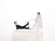 Papuošimas tortui Newly-weds with a rope 13 cm kaina ir informacija | Vienkartiniai indai šventėms | pigu.lt