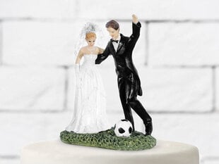 Украшение на торт Newly-weds with a soccer ball 14 см цена и информация | Праздничная одноразовая посуда | pigu.lt