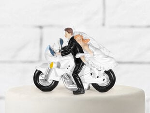 Papuošimas tortui Newly-weds on a Motorcycle 11,5 cm kaina ir informacija | Vienkartiniai indai šventėms | pigu.lt