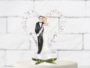 Papuošimas tortui Newly-weds white 16 cm kaina ir informacija | Vienkartiniai indai šventėms | pigu.lt