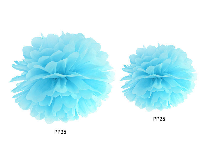 Pomponas, šviesiai mėlynas, 25 cm цена и информация | Dekoracijos šventėms | pigu.lt