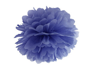 Pomponas, tamsiai mėlynas, 25 cm kaina ir informacija | Dekoracijos šventėms | pigu.lt