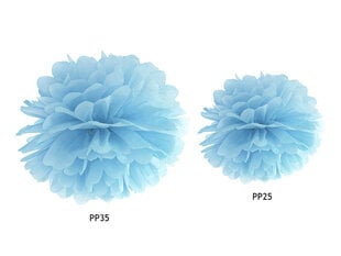 Pomponai, mėlyni, 25 cm (1 dėž/ 100 pak) kaina ir informacija | Dekoracijos šventėms | pigu.lt
