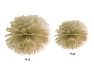 Помпоны, золотые, 35 см (1 коробка/ 100 упаковок) цена и информация | Праздничные декорации | pigu.lt