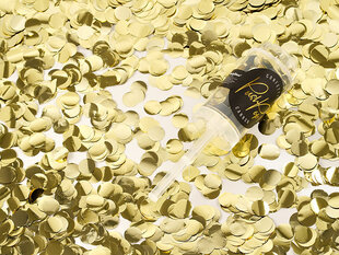 Konfeti Push Pop, aukso spalvos, 15 mm, (1 dėž/12 vnt) kaina ir informacija | Dekoracijos šventėms | pigu.lt