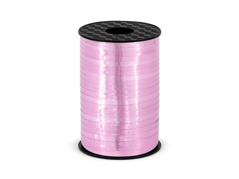 Plastikinė dovanų pakavimo juosta, rožinė, 5mm/225m