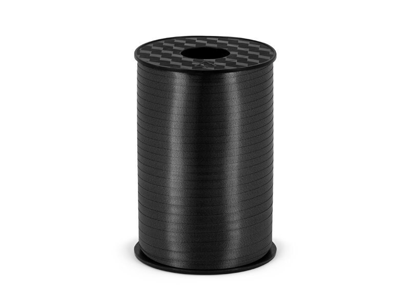 Plastikinė dovanų pakavimo juosta, juoda, 5mm/225m (1 dėž/ 50 vnt)