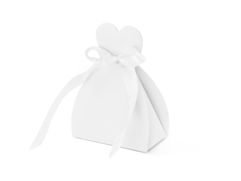 Dekoratyvinė popierinė dėžutė skanėstams Bride, balta, 6,5x3x5 cm, 1 pak/10 vnt kaina ir informacija | Vienkartiniai indai šventėms | pigu.lt