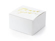 Dekoratyvinės dėžutės skanėstams Thank you, baltos su auksinės spalvos užrašu, 6x3,5x5,5 cm, 1 pak/10 vnt