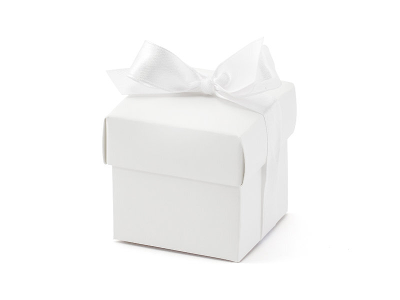 Dovanų dėžutės su kaspinėliu, 5,2x5,2x5,2 cm, baltos, 500 vnt. цена и информация | Dovanų pakavimo priemonės | pigu.lt