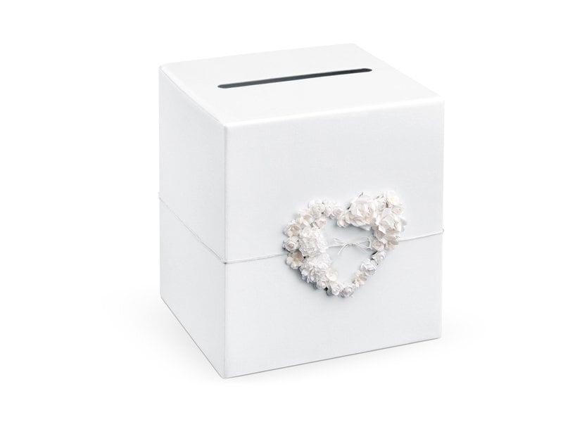 Palinkėjimų dėžutė Beautiful Heart, 24 x 24 x 24 cm, balta (1 dėž/ 25 vnt) kaina ir informacija | Dekoracijos šventėms | pigu.lt