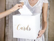 Vestuvinė palinkėjimų dėžutė Cards gold 24x24x24cm (1 dėž/ 30 vnt) kaina