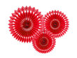 Kabančios dekoracijos-vėduoklės Red 20-30 cm (1 dėž/ 50 pak) (1 pak/ 3 vnt)