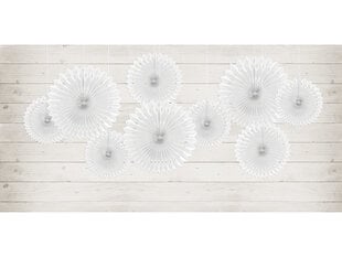 Kabančios dekoracijos-vėduoklės White 20-30 cm (1 dėž/ 50 pak) (1 pak/ 3 vnt) kaina ir informacija | Dekoracijos šventėms | pigu.lt
