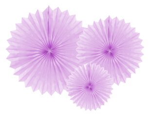 Kabančios dekoracijos-vėduoklės Lavender 20-40 cm (1 pak/ 3 vnt) kaina ir informacija | Dekoracijos šventėms | pigu.lt