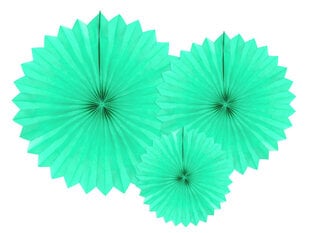 Kabančios dekoracijos-vėduoklės Light Mint 20-40 cm (1 pak/ 3 vnt) kaina ir informacija | Dekoracijos šventėms | pigu.lt