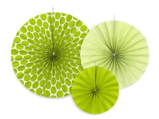 Kabančios dekoracijos-vėduoklės, žalios, 1 pak/3 vnt kaina ir informacija | Dekoracijos šventėms | pigu.lt