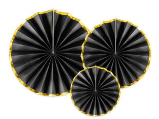 Подвесные украшения-веера, черные, 1 упаковка/3 штуки цена и информация | Праздничные декорации | pigu.lt