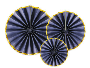 Kabančios dekoracijos-vėduoklės, tamsiai mėlynos, 1 pak/3 vnt kaina ir informacija | Dekoracijos šventėms | pigu.lt