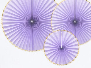 Бумажные подвесные украшения-веера Yummy, фиолетовые, 1 упак/3 шт цена и информация | Праздничные декорации | pigu.lt