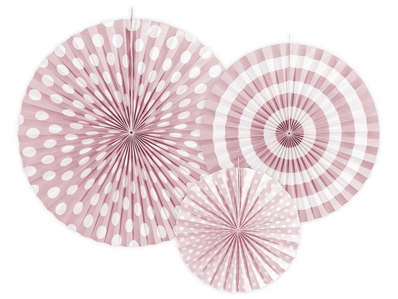 Kabančios dekoracijos-vėduoklės Pastelove Light Pink, 1 pak/3 vnt kaina ir informacija | Dekoracijos šventėms | pigu.lt
